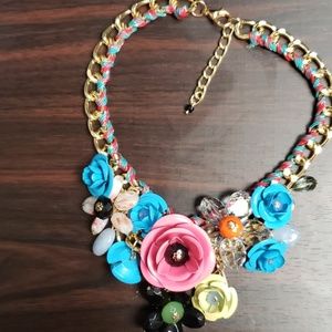 Multi colored statement necklace